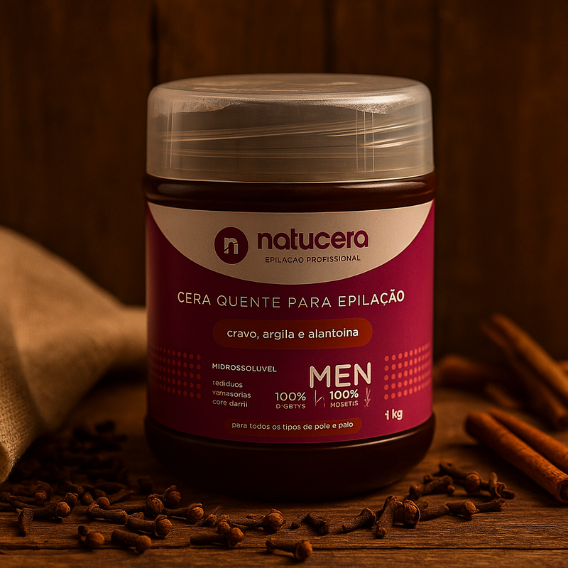 Cera Hidrossolúvel Cravo Pote de 1kg 100% Natural e Vegano - NATUCERA